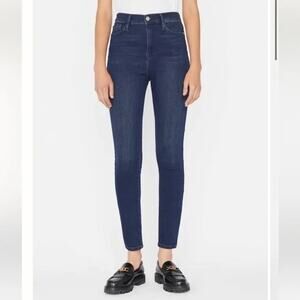 Frame Ali High Rise Skinny Jeans Size 24 Dark Wash Blue Denim Classic Timeless